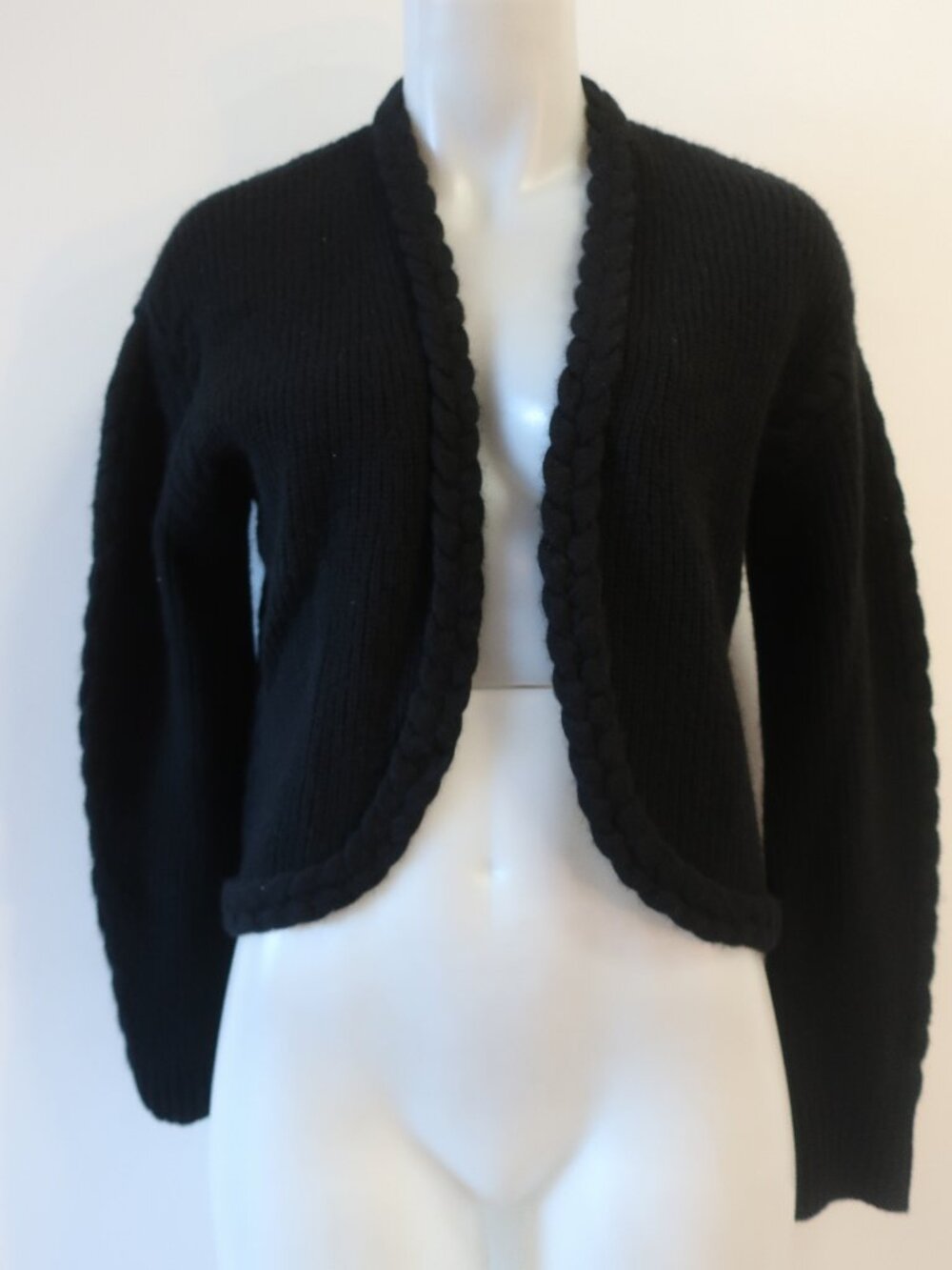 Womens Design History Black (Item- 29) Pure Cashmere Open Cardigan Sweater XS